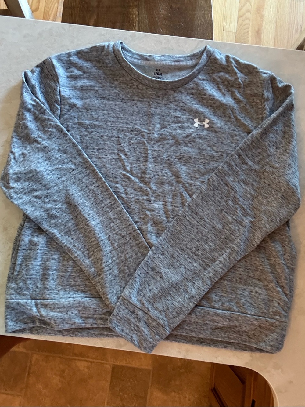 Under Armour Heather Gray Long Sleeve Crew Sweatshirt